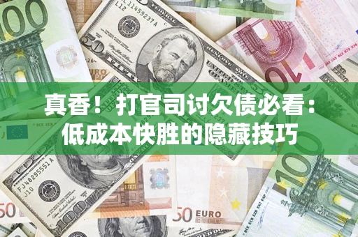 济南真香！打官司讨欠债必看：低成本快胜的隐藏技巧